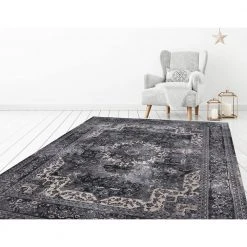 Angora Anthracite 8 ft. x 10 ft. Medallion Area Rug by Home Decorators Collection -Zamma Home Decorators Shop anthracite home decorators collection area rugs 27337 77 1000