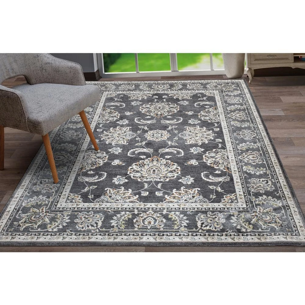 Carlisle Anthracite 5 ft. x 6 ft. 8 in. Area Rug by Home Decorators Collection 6 Carlisle Anthracite 5 ft. x 6 ft. 8 in. Area Rug by Home Decorators Collection - Image 6