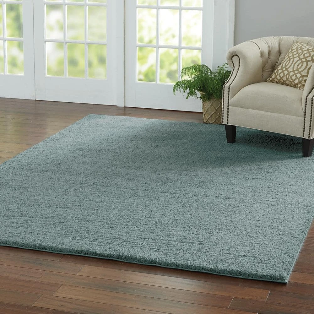 Ethereal Shag Aqua Sea 7 ft. x 10 ft. Indoor Area Rug by Home Decorators Collection 2 Ethereal Shag Aqua Sea 7 ft. x 10 ft. Indoor Area Rug by Home Decorators Collection - Image 2