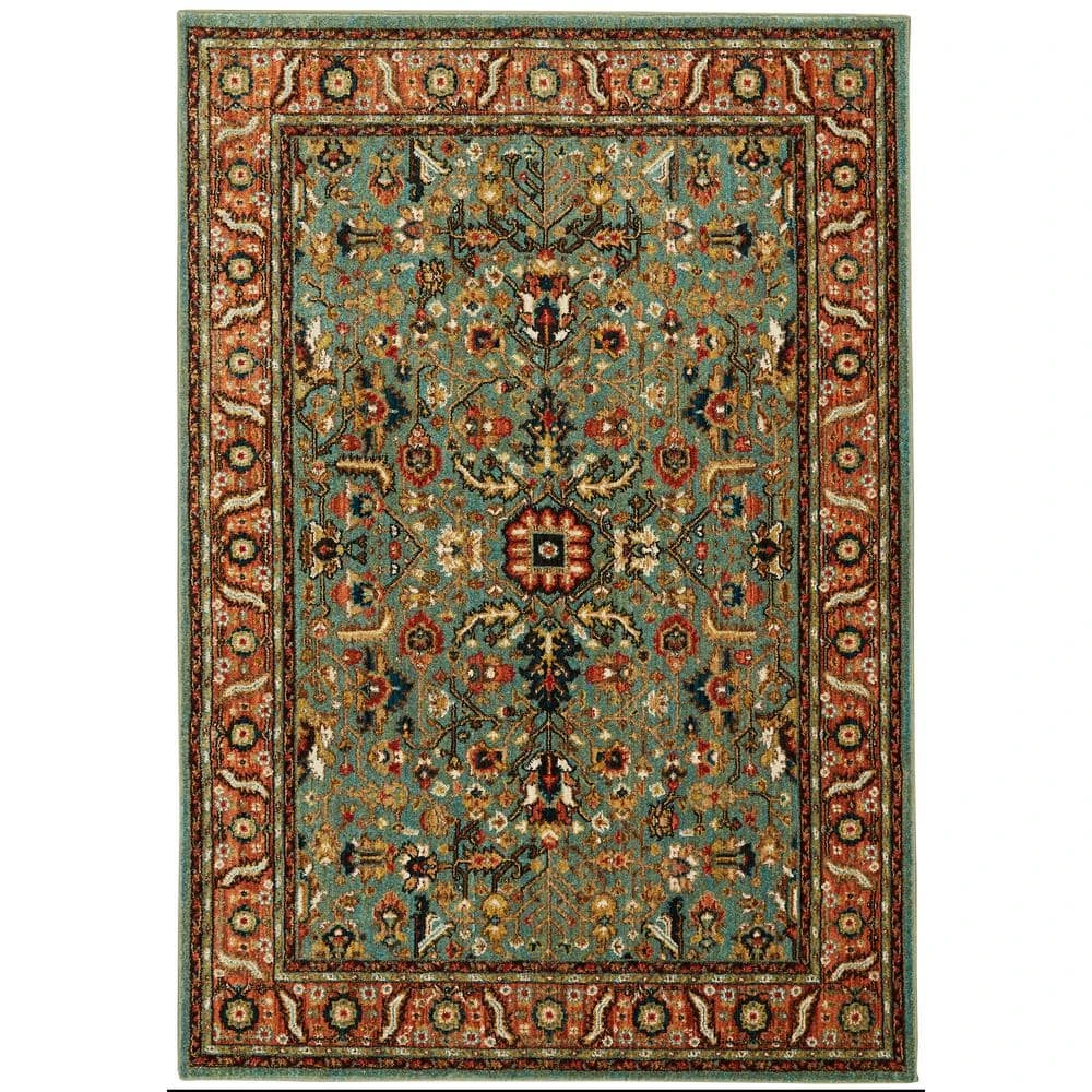 Mariah Aquamarine 5 ft. x 7 ft. Floral Area Rug by Home Decorators Collection 1 Mariah Aquamarine 5 ft. x 7 ft. Floral Area Rug by Home Decorators Collection