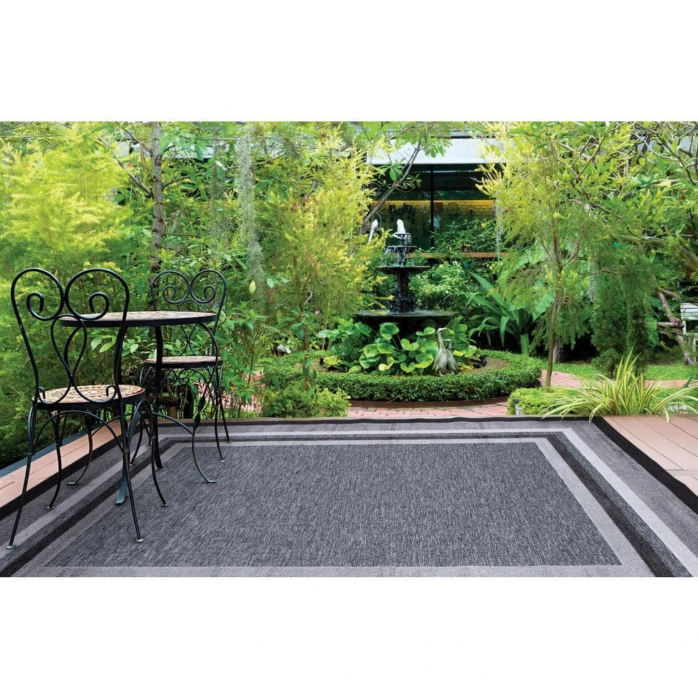 Eternity Black 8 ft. x 10 ft. Indoor/Outdoor Area Rug by Home Decorators Collection 8 Eternity Black 8 ft. x 10 ft. Indoor/Outdoor Area Rug by Home Decorators Collection - Image 8