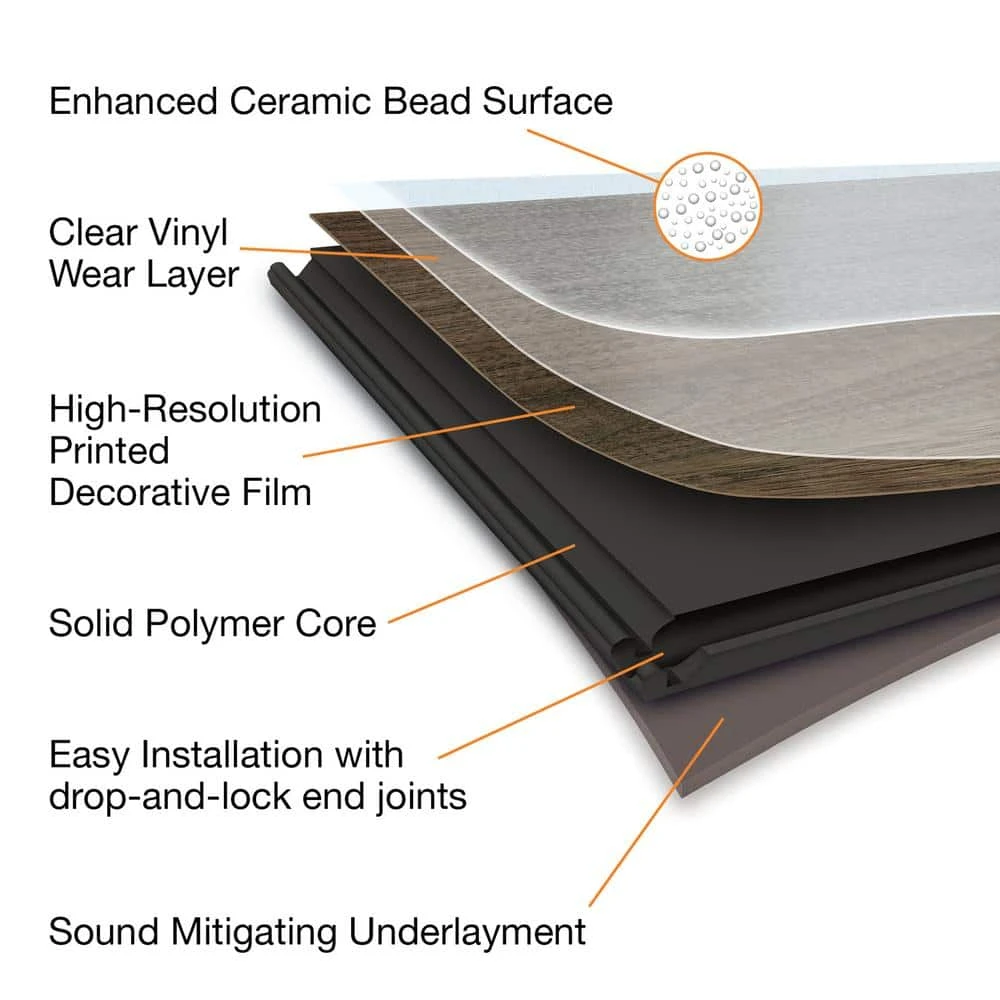 Black Oak 7.5 in. W x 47.6 in. L Click Lock Luxury Vinyl Plank Flooring (24.74 sq. ft.) by Home Decorators Collection 5 Black Oak 7.5 in. W x 47.6 in. L Click Lock Luxury Vinyl Plank Flooring (24.74 sq. ft.) by Home Decorators Collection - Image 5