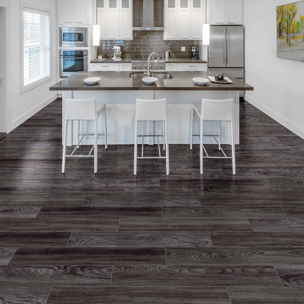 Black Oak 7.5 in. W x 47.6 in. L Click Lock Luxury Vinyl Plank Flooring (24.74 sq. ft.) by Home Decorators Collection 2 Black Oak 7.5 in. W x 47.6 in. L Click Lock Luxury Vinyl Plank Flooring (24.74 sq. ft.) by Home Decorators Collection - Image 2