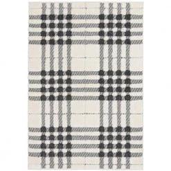 Shag Black and White 5 ft. x 7 ft. Menswear Polypropylene Area Rug by Home Decorators Collection