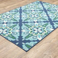 Bayview Blue/Aqua 5 ft 3 in x 7 ft 6 in Outdoor Area Rug by Home Decorators Collection -Zamma Home Decorators Shop blue aqua home decorators collection outdoor rugs 9526220310 40 1000