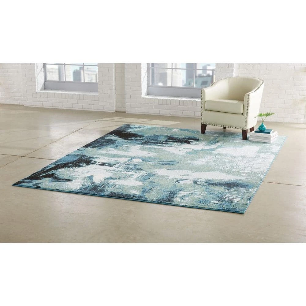 Journey Blue/Green 9 ft. x 13 ft. Area Rug by Home Decorators Collection 6 Journey Blue/Green 9 ft. x 13 ft. Area Rug by Home Decorators Collection - Image 6