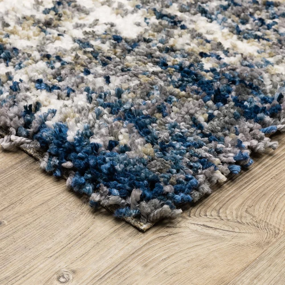 Nordic Blue 10 ft. x 13 ft. Abstract Shag Area Rug by Home Decorators Collection 5 Nordic Blue 10 ft. x 13 ft. Abstract Shag Area Rug by Home Decorators Collection - Image 5