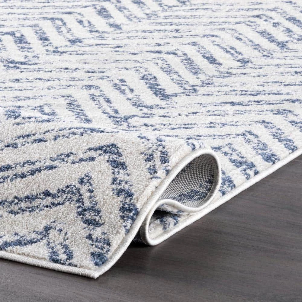 Rosanne Geometric Herringbone Blue 8 ft. x 10 ft. Area Rug by Home Decorators Collection 10 Rosanne Geometric Herringbone Blue 8 ft. x 10 ft. Area Rug by Home Decorators Collection - Image 10