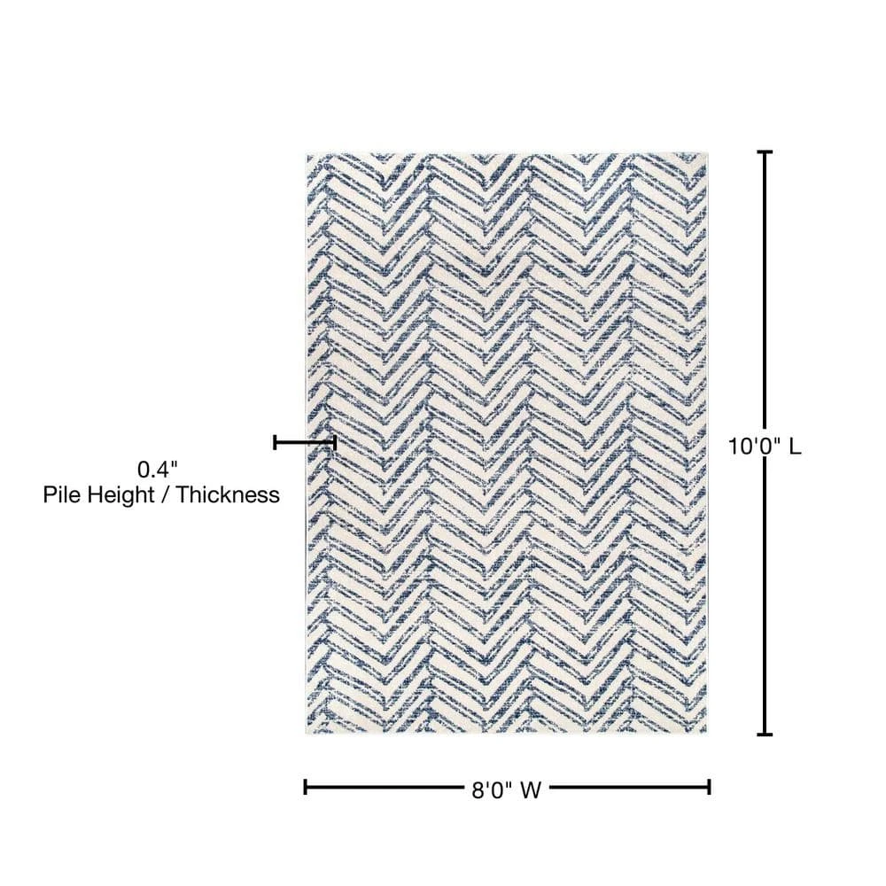 Rosanne Geometric Herringbone Blue 8 ft. x 10 ft. Area Rug by Home Decorators Collection 13 Rosanne Geometric Herringbone Blue 8 ft. x 10 ft. Area Rug by Home Decorators Collection - Image 13