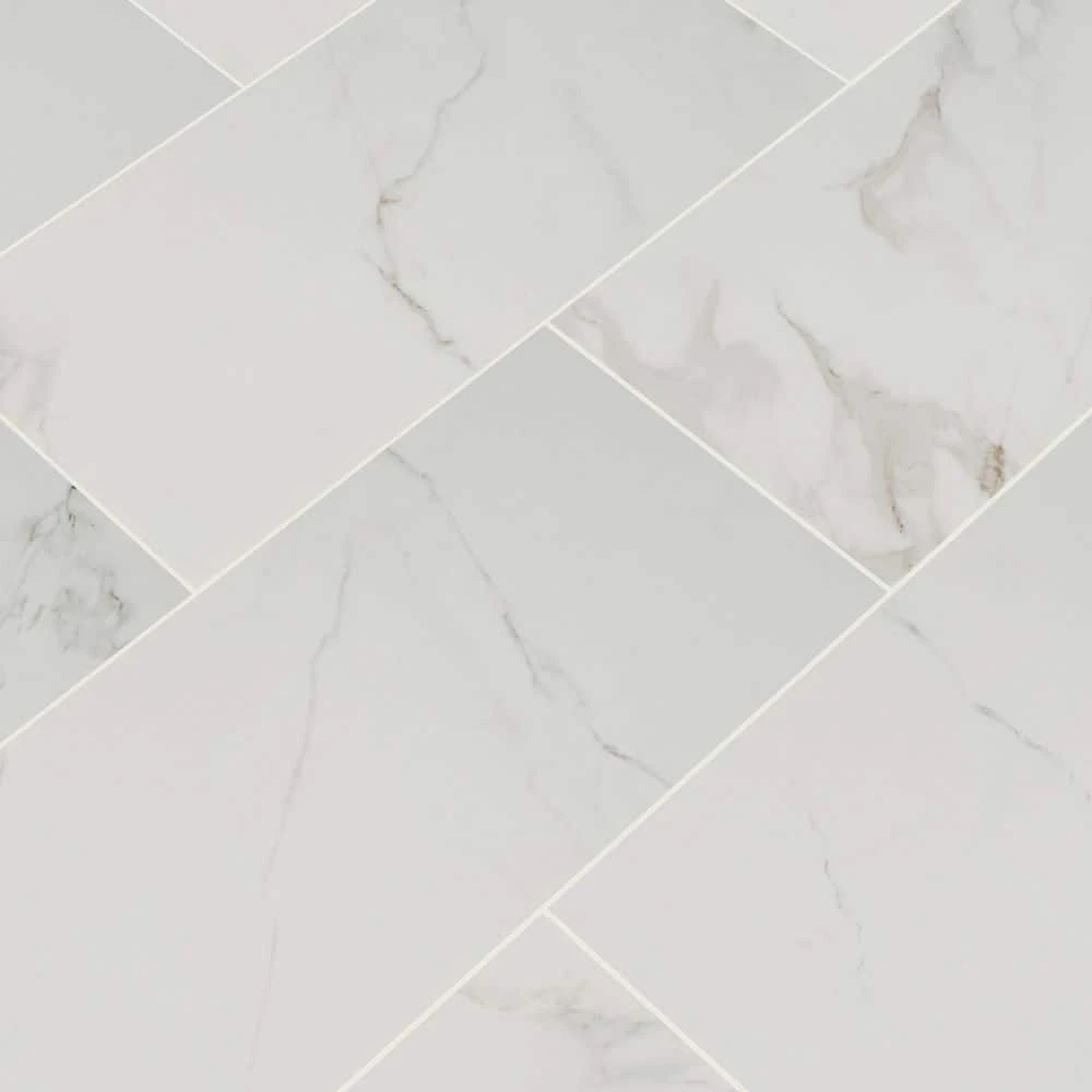 Carrara 12 in. x 24 in. Polished Porcelain Stone Look Floor and Wall Tile (16 sq. ft./Case) by Home Decorators Collection 8 Carrara 12 in. x 24 in. Polished Porcelain Stone Look Floor and Wall Tile (16 sq. ft./Case) by Home Decorators Collection - Image 8