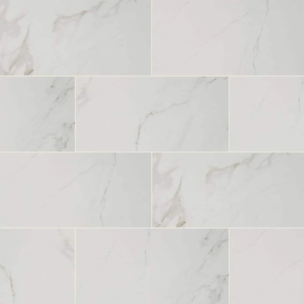Carrara 12 in. x 24 in. Polished Porcelain Stone Look Floor and Wall Tile (16 sq. ft./Case) by Home Decorators Collection 1 Carrara 12 in. x 24 in. Polished Porcelain Stone Look Floor and Wall Tile (16 sq. ft./Case) by Home Decorators Collection