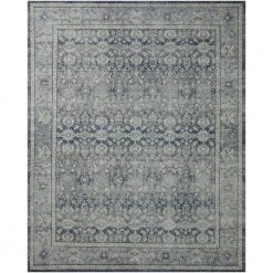 Leesa Charcoal/Grey 7 ft. 6 in. x 9 ft. 6 in. Traditional Polyester Area Rug by Home Decorators Collection