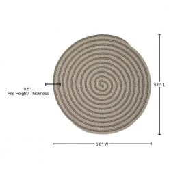 Charmed Dark Gray 5 ft. x 5 ft. Round Braided Area Rug by Home Decorators Collection -Zamma Home Decorators Shop dark gray home decorators collection area rugs ol43r060x060 76 1000