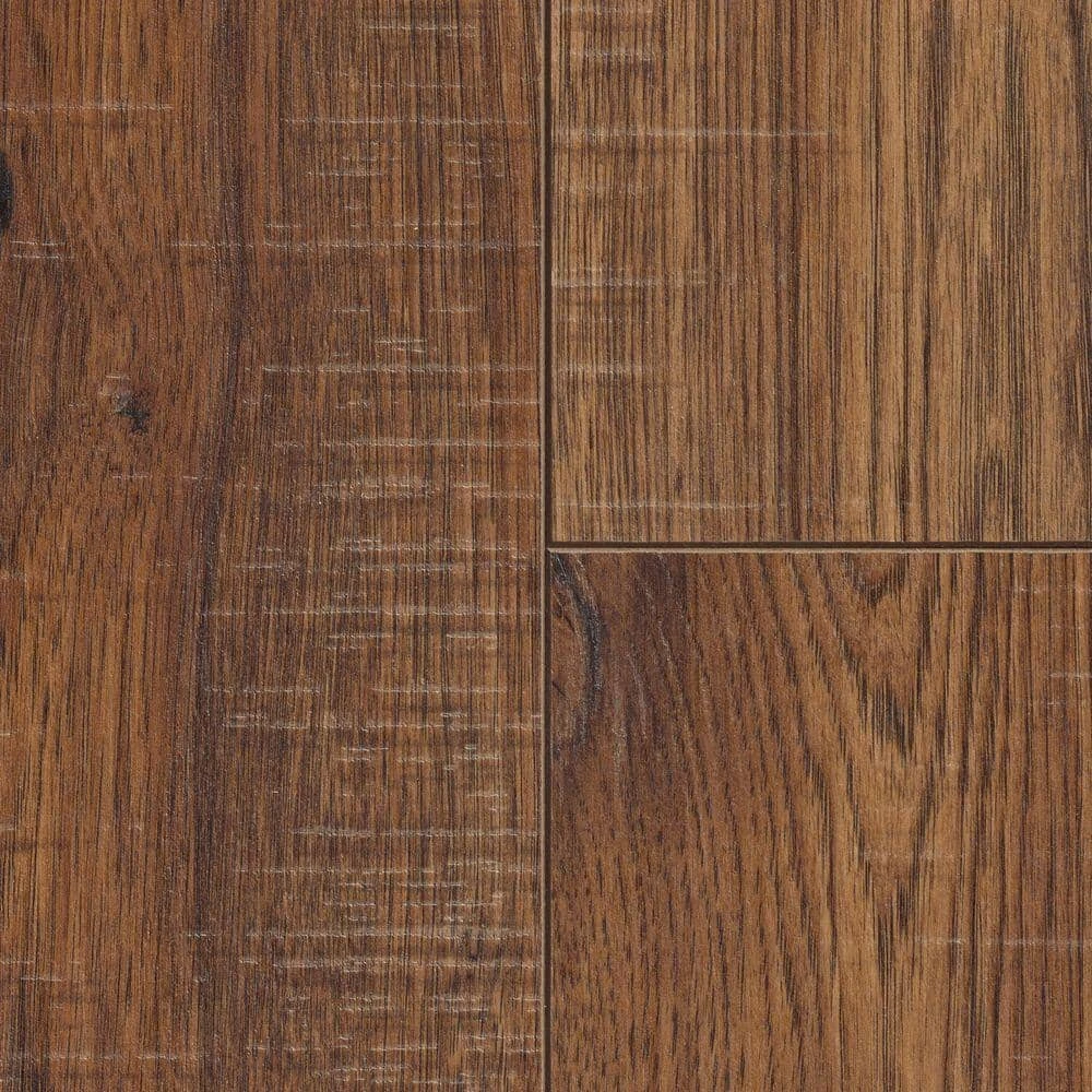 Distressed Brown Hickory 12 mm Thick x 6-1/4 in. Wide x 50-25/32 in. Length Laminate Flooring (15.45 sq. ft. / case) by Home Decorators Collection 1 Distressed Brown Hickory 12 mm Thick x 6-1/4 in. Wide x 50-25/32 in. Length Laminate Flooring (15.45 sq. ft. / case) by Home Decorators Collection