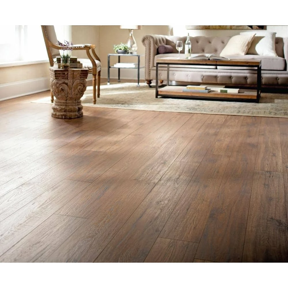 Distressed Brown Hickory 12 mm Thick x 6-1/4 in. Wide x 50-25/32 in. Length Laminate Flooring (15.45 sq. ft. / case) by Home Decorators Collection 2 Distressed Brown Hickory 12 mm Thick x 6-1/4 in. Wide x 50-25/32 in. Length Laminate Flooring (15.45 sq. ft. / case) by Home Decorators Collection - Image 2