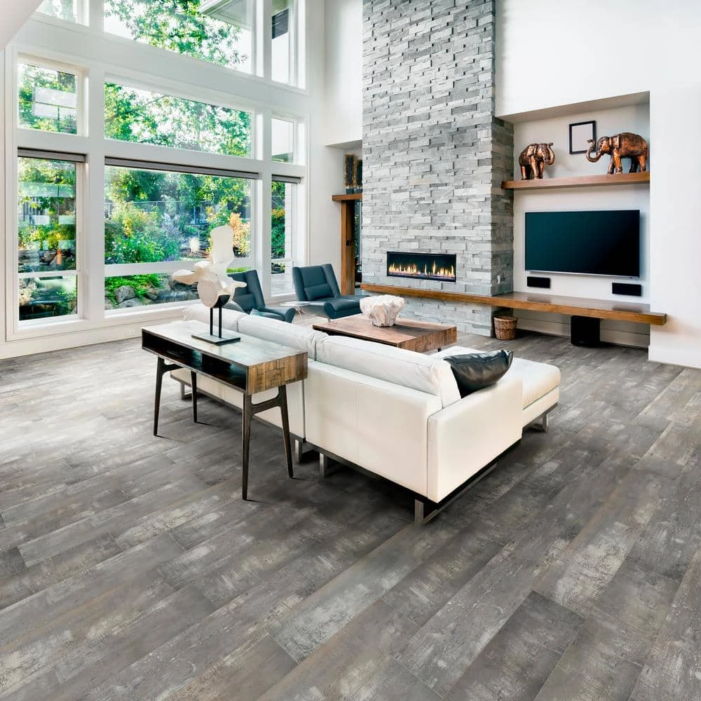 Embossed Miramar 12 mm Thick x 7.64 in. Wide x 47.80 in. Length Laminate Flooring (20.28 sq. ft. / case) by Home Decorators Collection 2 Embossed Miramar 12 mm Thick x 7.64 in. Wide x 47.80 in. Length Laminate Flooring (20.28 sq. ft. / case) by Home Decorators Collection - Image 2