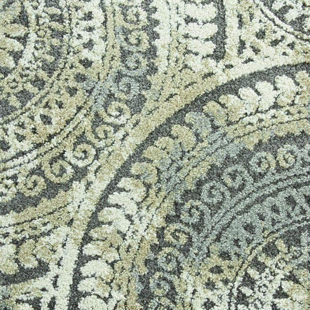 Spiral Medallion Cool Gray Tones 5 ft. x 7 ft. Area Rug by Home Decorators Collection 5 Spiral Medallion Cool Gray Tones 5 ft. x 7 ft. Area Rug by Home Decorators Collection - Image 5