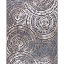 Spiral Medallion Cool Gray Tones 5 ft. x 7 ft. Area Rug by Home Decorators Collection