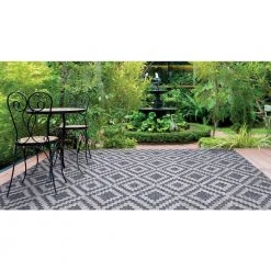 Samba Square Gray 8 ft. x 10 ft. Indoor/Outdoor Area Rug by Home Decorators Collection -Zamma Home Decorators Shop gray home decorators collection outdoor rugs 32467 1f 1000