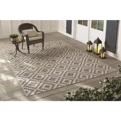 Samba Square Gray 8 ft. x 10 ft. Indoor/Outdoor Area Rug by Home Decorators Collection -Zamma Home Decorators Shop gray home decorators collection outdoor rugs 32467 31 1000