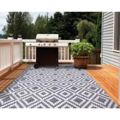 Samba Square Gray 8 ft. x 10 ft. Indoor/Outdoor Area Rug by Home Decorators Collection -Zamma Home Decorators Shop gray home decorators collection outdoor rugs 32467 4f 1000