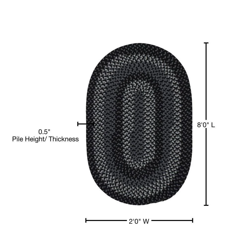 August Grey/Black 2 ft. x 8 ft. Braided Runner Rug by Home Decorators Collection 3 August Grey/Black 2 ft. x 8 ft. Braided Runner Rug by Home Decorators Collection - Image 3