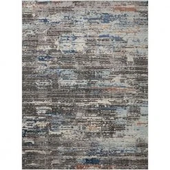 Salene Grey/Grey 7 ft. 11 in. x 10 ft. 6 in. Abstract Polypropylene/Polyester Area Rug by Home Decorators Collection