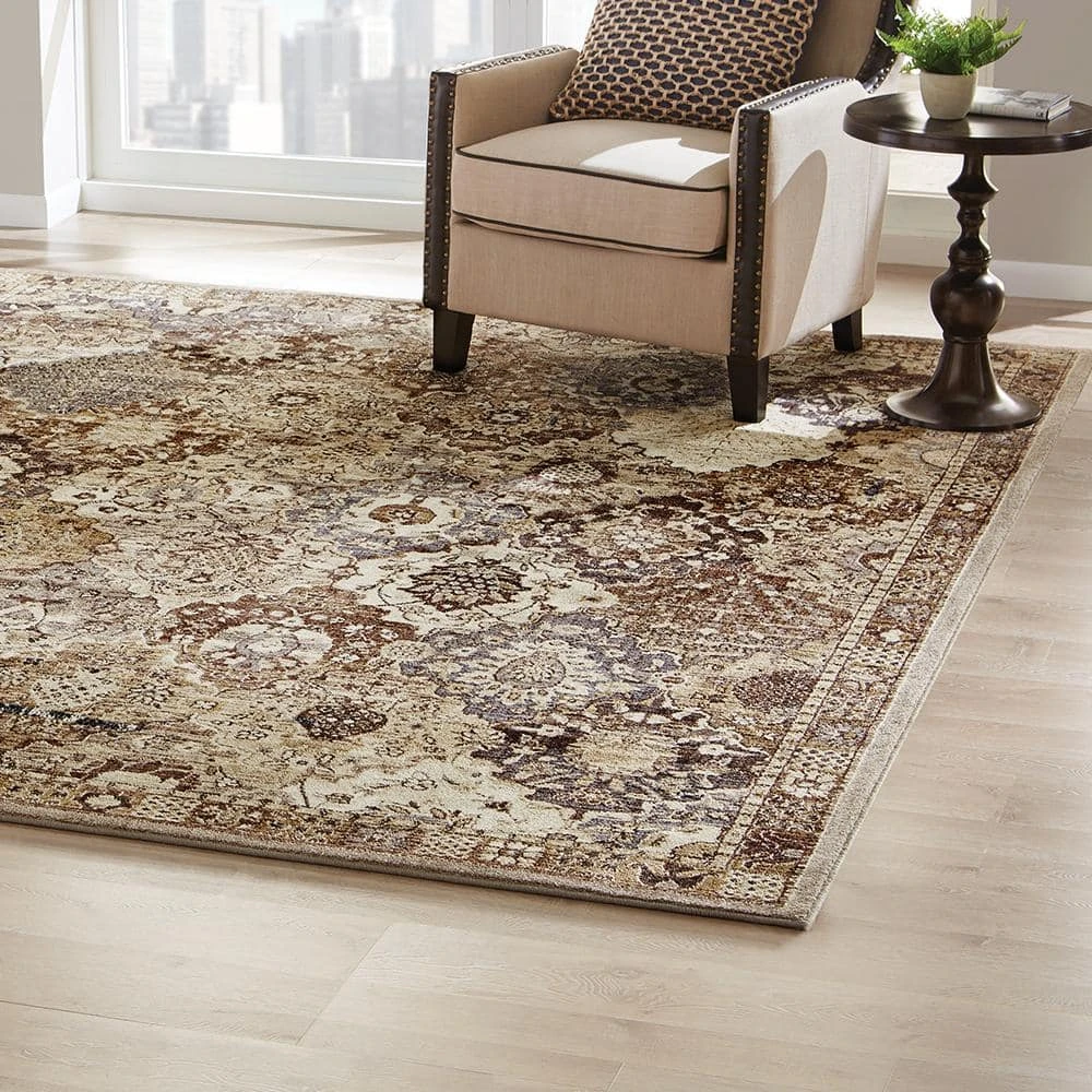 Patchwork Gray 2 ft. x 4 ft. Medallion Scatter Area Rug by Home Decorators Collection 2 Patchwork Gray 2 ft. x 4 ft. Medallion Scatter Area Rug by Home Decorators Collection - Image 2