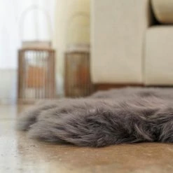 Unshorn Sheepskin Grey 2 ft. x 3 ft. Animal Shape Area Rug by Home Decorators Collection -Zamma Home Decorators Shop grey home decorators collection area rugs l201470000o2600 40 1000