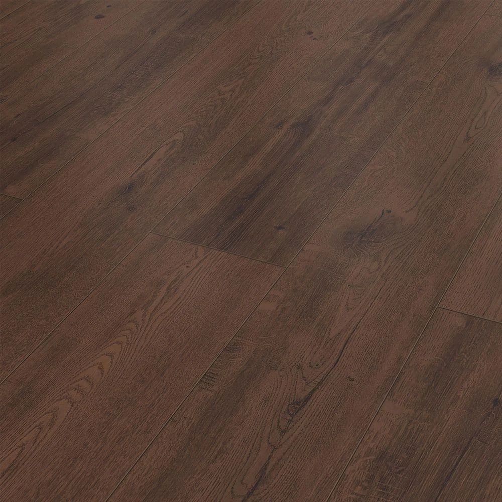 Hunting Trail Oak 12 mm T x 7.56 in. W Waterproof Laminate Wood Flooring (15.95 sq. ft./Case) by Home Decorators Collection 1 Hunting Trail Oak 12 mm T x 7.56 in. W Waterproof Laminate Wood Flooring (15.95 sq. ft./Case) by Home Decorators Collection