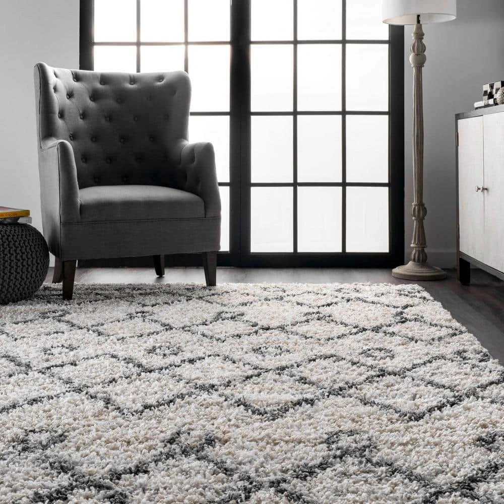 Transitional Kristi Shag Ivory 10 ft. x 14 ft. Indoor Area Rug by Home Decorators Collection 4 Transitional Kristi Shag Ivory 10 ft. x 14 ft. Indoor Area Rug by Home Decorators Collection - Image 4