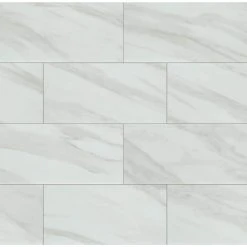 Kolasus White 12 in. x 24 in. Matte Porcelain Floor and Wall Tile (2 sq. ft./Each) by Home Decorators Collection