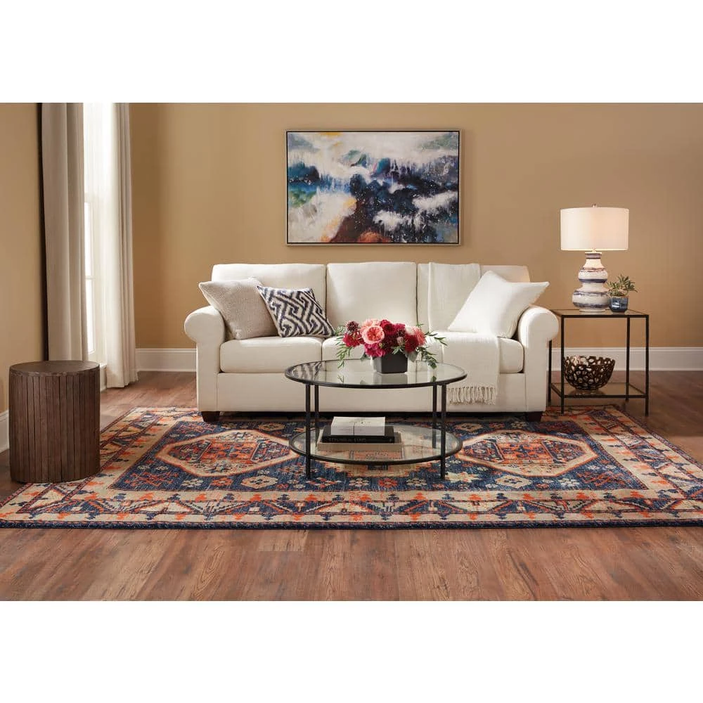 Woven Treasures Multicolored 6 ft. x 9 ft. Medallion Area Rug by Home Decorators Collection - Image 2