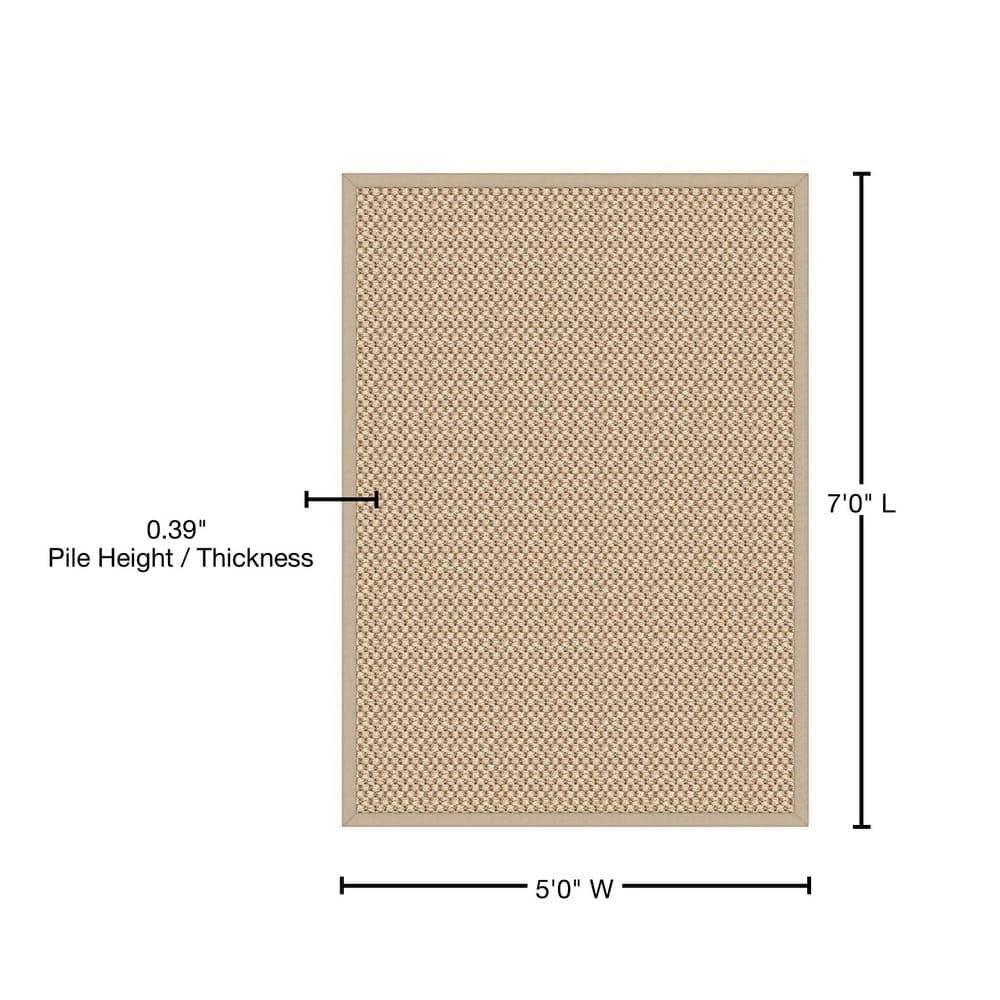 Safi Natural 5 ft. x 7 ft. Solid Area Rug by Home Decorators Collection 7 Safi Natural 5 ft. x 7 ft. Solid Area Rug by Home Decorators Collection - Image 7