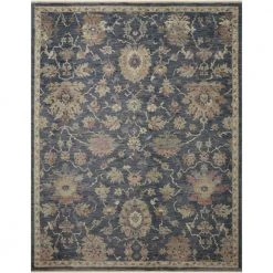 Greta Navy/Rust 7 ft. 10 in. x 10 ft. Oriental Polyester Area Rug by Home Decorators Collection