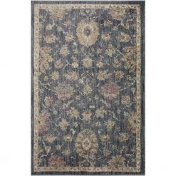 Greta NAVY / RUST 2 ft. 7 in. x 4 ft. Abstract Polyester Area Rug by Home Decorators Collection