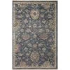 Greta NAVY / RUST 3 ft. 7 in. x 5 ft. 7 in. Oriental Polyester Area Rug by Home Decorators Collection