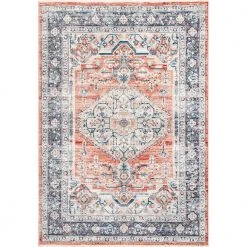 Zara Medallion Orange 5 ft. x 7 ft. Area Rug by Home Decorators Collection