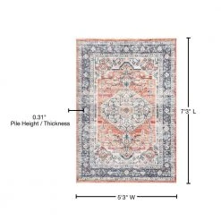 Zara Medallion Orange 5 ft. x 7 ft. Area Rug by Home Decorators Collection -Zamma Home Decorators Shop orange home decorators collection area rugs kksl05a 5307 76 1000