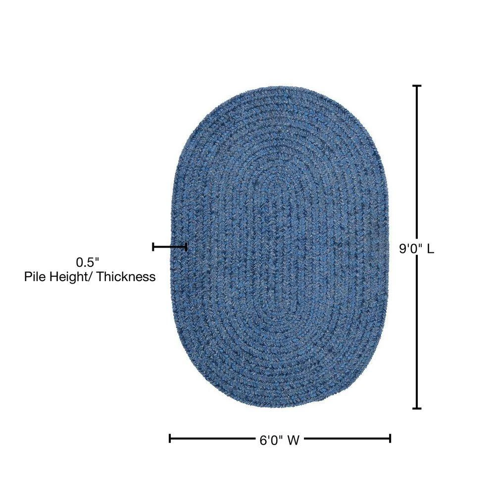 Dover Chenille Petal Blue 6 ft. x 9 ft. Oval Braided Area Rug by Home Decorators Collection 4 Dover Chenille Petal Blue 6 ft. x 9 ft. Oval Braided Area Rug by Home Decorators Collection - Image 4