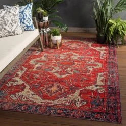 Polaris Red 7 ft. 6 in. x 9 ft. 6 in. Medallion Rectangle Area Rug by Home Decorators Collection -Zamma Home Decorators Shop red blue home decorators collection area rugs rug140460 1f 1000