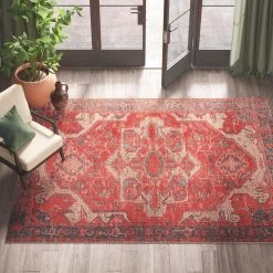 Polaris Red 7 ft. 6 in. x 9 ft. 6 in. Medallion Rectangle Area Rug by Home Decorators Collection -Zamma Home Decorators Shop red blue home decorators collection area rugs rug140460 44 1000
