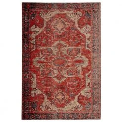 Polaris Red 7 ft. 6 in. x 9 ft. 6 in. Medallion Rectangle Area Rug by Home Decorators Collection