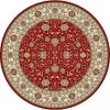 Vaughan Red/Ivory 8 ft. x 8 ft. Round Indoor Area Rug by Home Decorators Collection