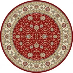 Vaughan Red/Ivory 8 ft. x 8 ft. Round Indoor Area Rug by Home Decorators Collection