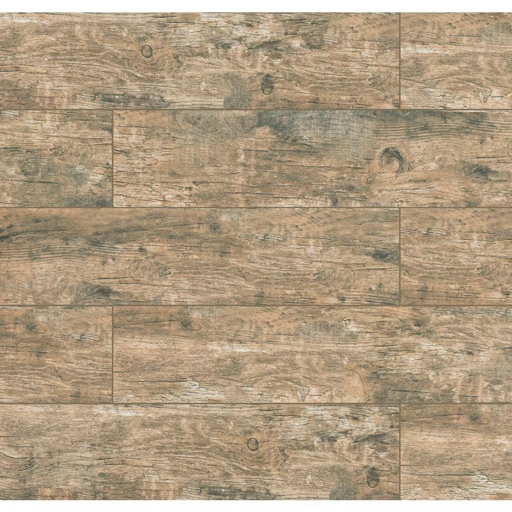 Redwood Natural 6 in. x 24 in. Matte Porcelain Wood Look Floor and Wall Tile (10 sq. ft./Case) by Home Decorators Collection 1 Redwood Natural 6 in. x 24 in. Matte Porcelain Wood Look Floor and Wall Tile (10 sq. ft./Case) by Home Decorators Collection