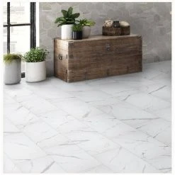 Carrara Matte Rectified 12 in. x 24 in. Porcelain Floor and Wall Tile (13.3 sq. ft. /case) by Home Decorators Collection -Zamma Home Decorators Shop white matte home decorators collection porcelain tile chdeaj0212x24 40 1000